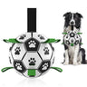 Interactive Soccer Ball Dog Toy with Nylon Grab Tabs