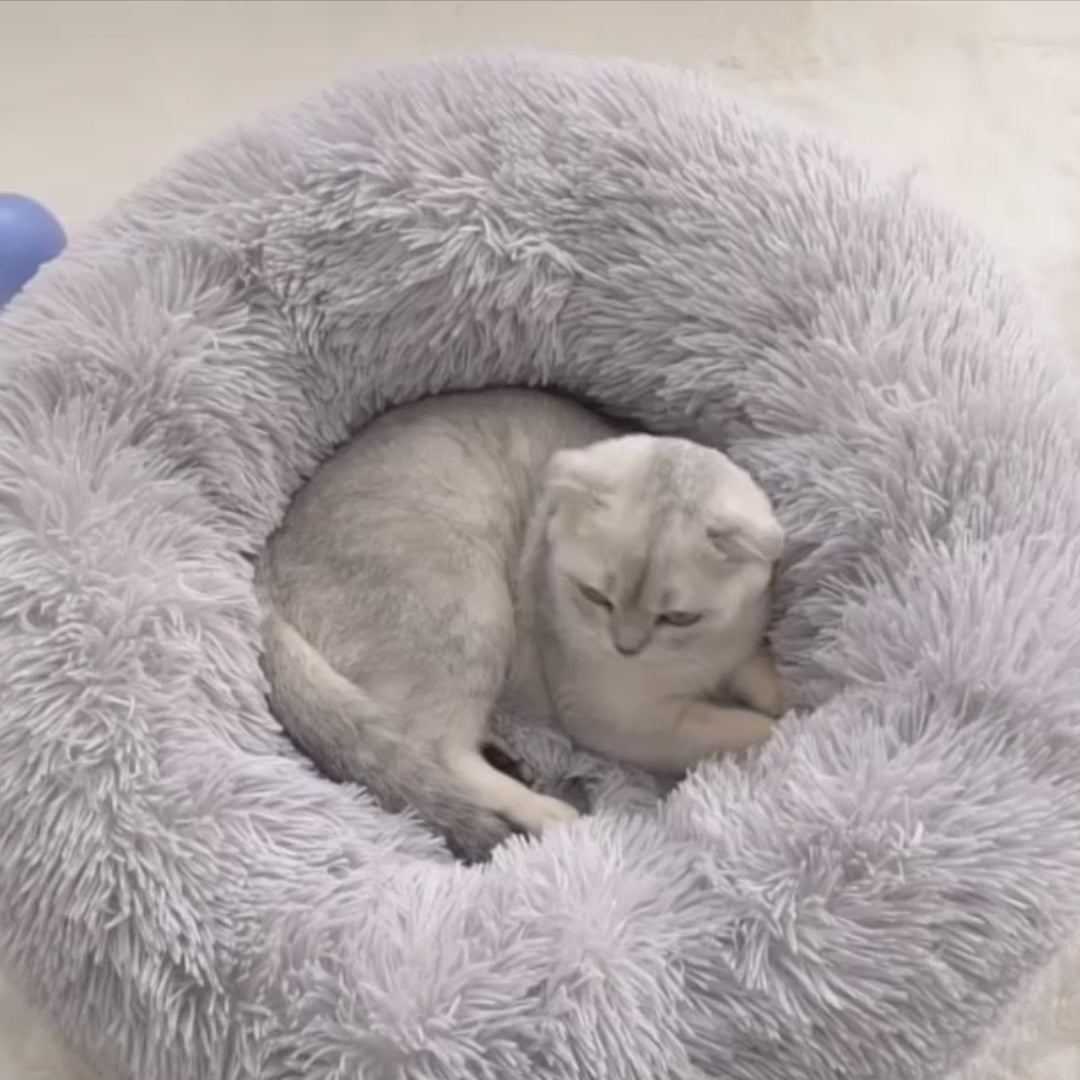 Ultra-Fluffy Calming Donut Dog & Cat Bed for Deep Sleep
