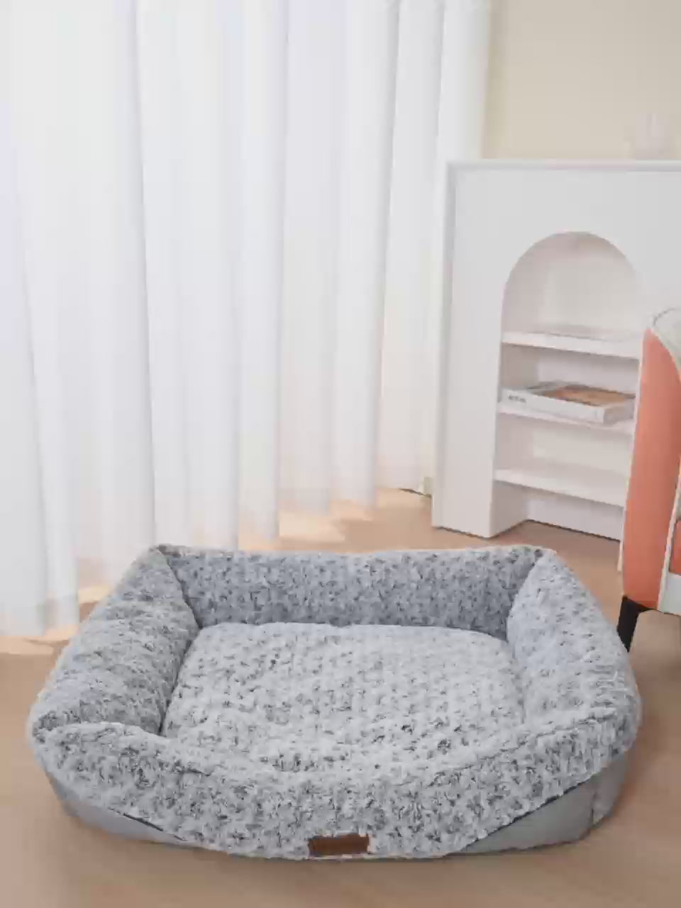 Swirl Rose Velvet Calming Dog & Cat Sofa Bed